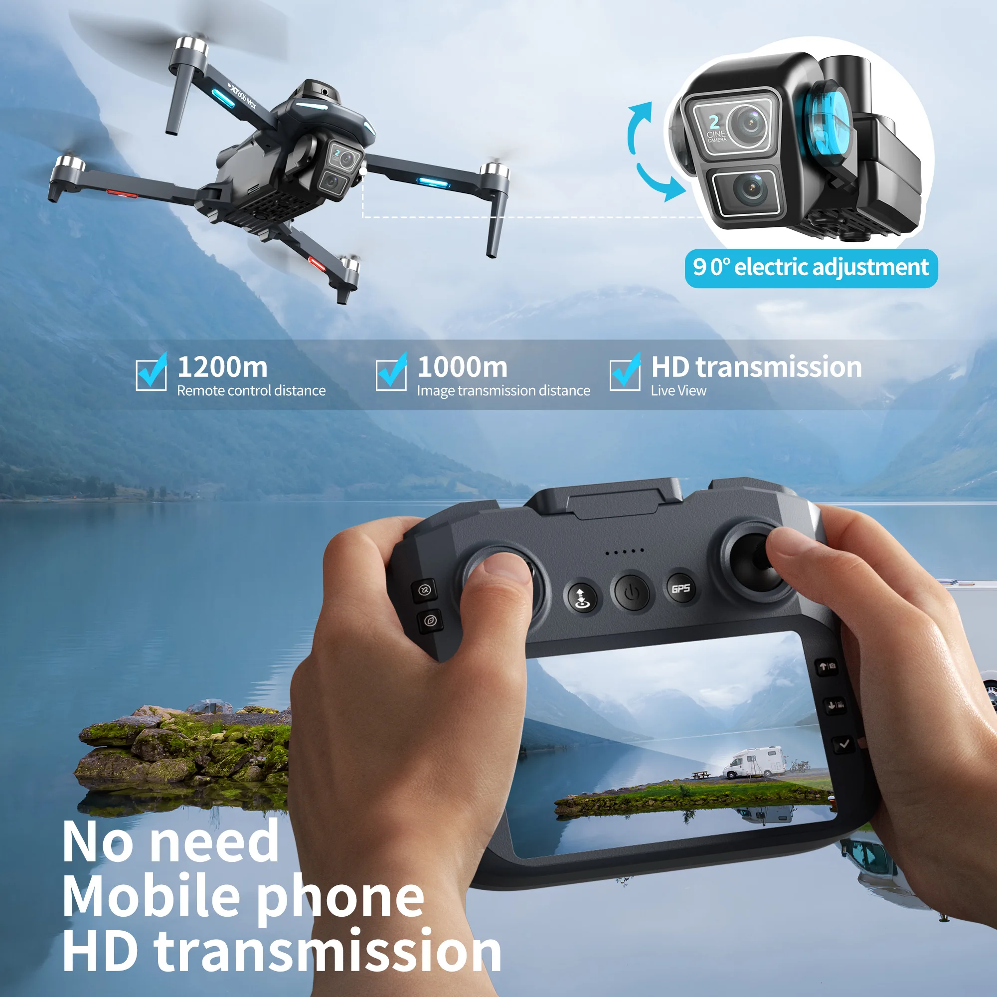 Lenovo XT606 MAX GPS Drone 4k  - Drone Camera Thermal review and price
